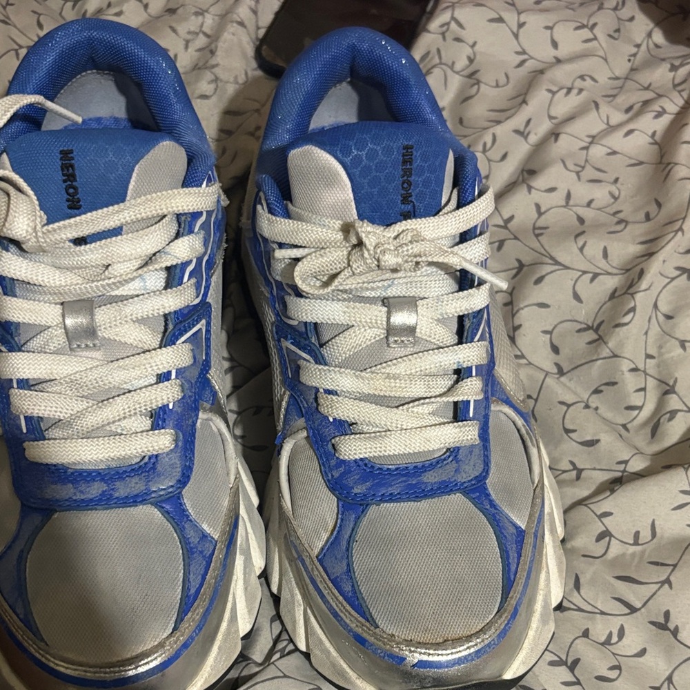 Heron Preston Blue and White Athletic Shoes